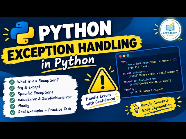 Python Exception Handling Explained in Telugu | try, except, finally | Beginners