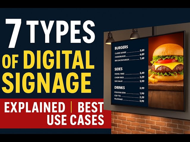 7 Types of Digital Signage Explained | Best Use Cases for Businesses