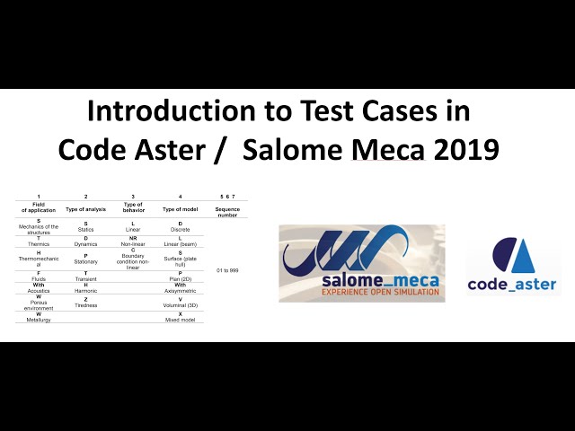 Introduction to test cases in Code Aster Salome Meca