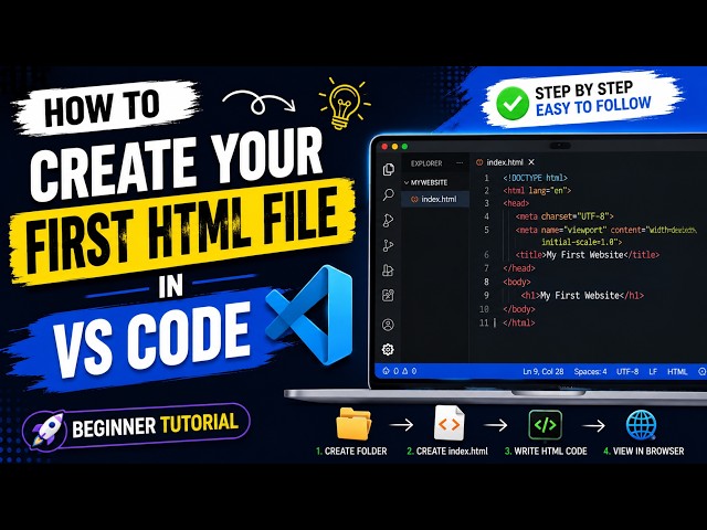 How to Create Your First HTML File in VS Code | Beginner Tutorial