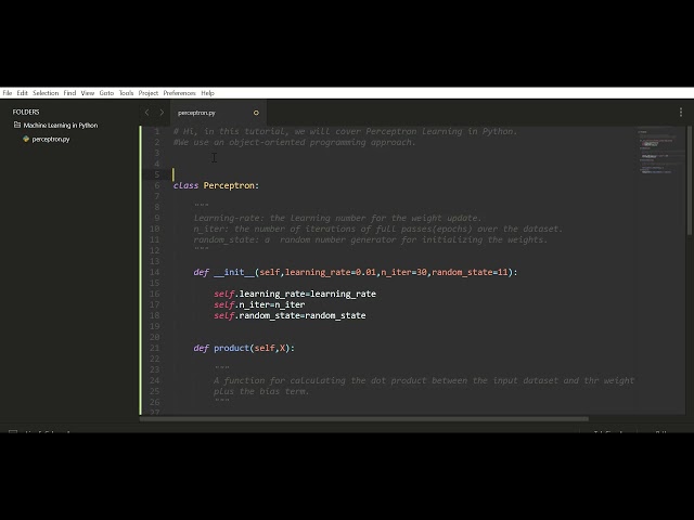 Perceptron Algorithm Implementation in Python from scratch