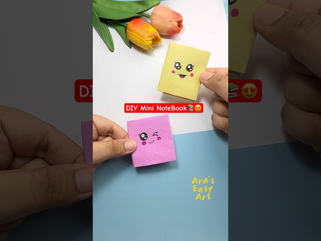 📚😍DIY mini notebook Easy Craft @ArasEasyArt #viral #diy #miniature #notebook #ytshorts