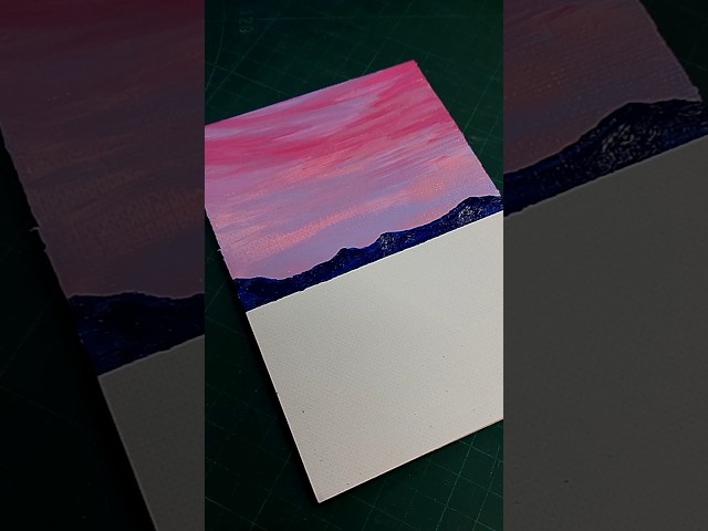 Easy Pink Landscape Painting Tutorial for Beginners | Dreamy Acrylic Painting #Painting #shorts