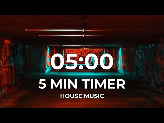 5 Minute Timer ⚡ House Music 120 BPM | Neon Tunnel | Temporizador 5 Minutos