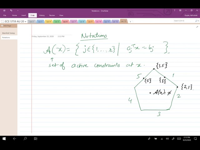 ECE 5759: Nonlinear Optimization Lec 13