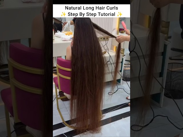 Natural long hair curls by baharhairmakeup__ | long hair curls tutorial #shorts #curls #hairstyle