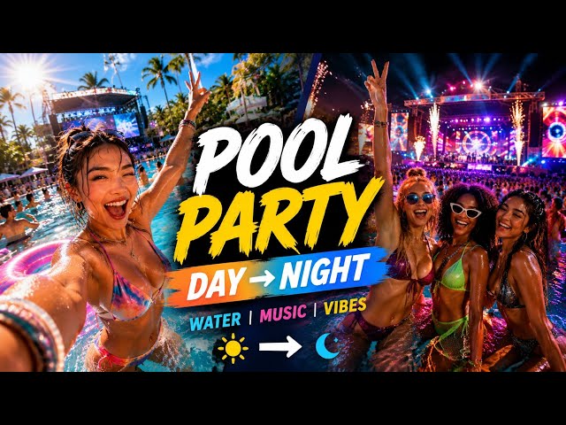 Water, Music & Nightlife! Epic Pool Party [8K VR180]