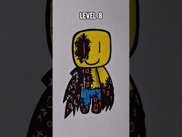 How to draw Roblox in 8 levels #howtodraw #roblox