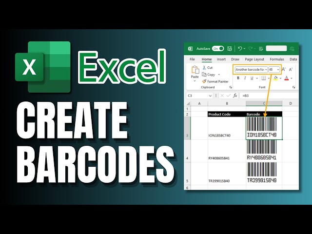 How To Create Barcode In Microsoft Excel - Step By Step Tutorial