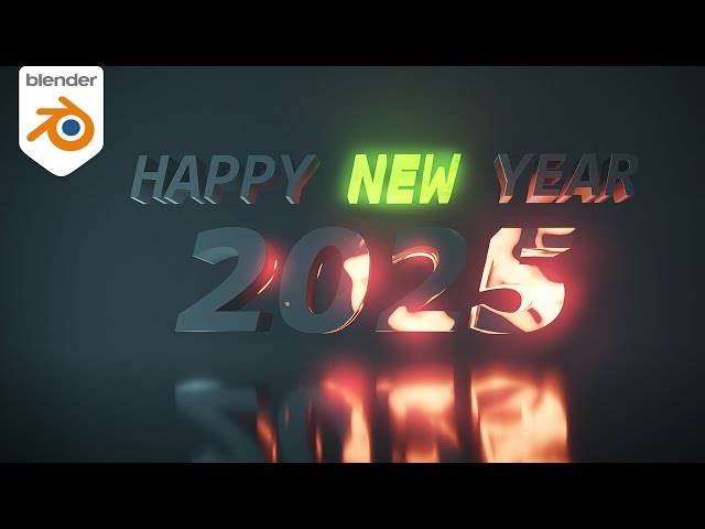 Blender New Year Text Animation Tutorial ~ (Free Blend File)