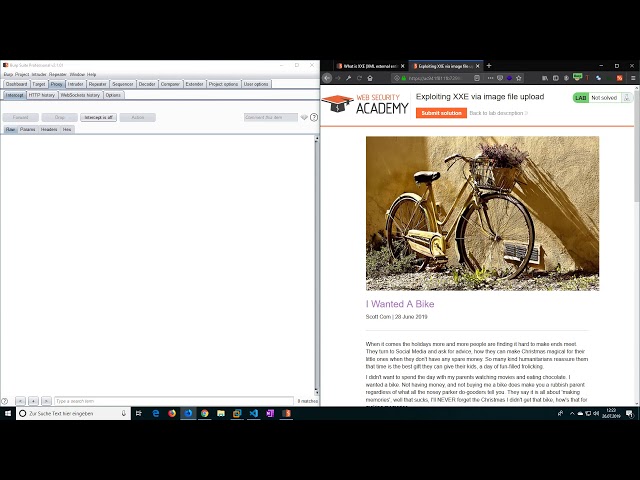 Exploiting XXE via image file upload (Video solution)