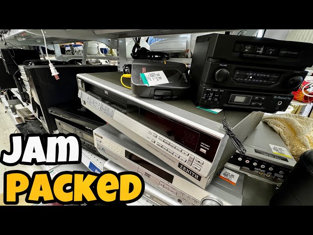 This Thrift Store Electronics shelf was jam packed, was there anything worth buying 