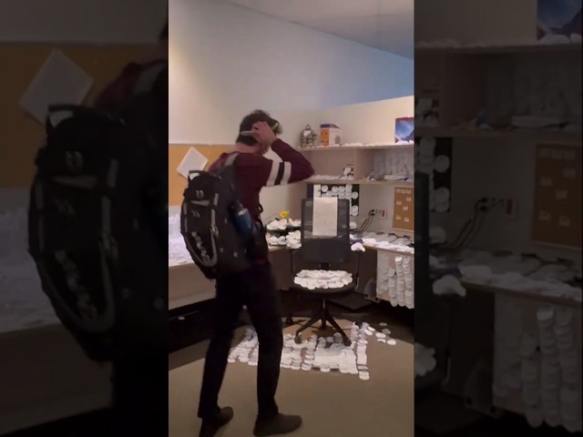Covering our #boss desk #prank part 2 #shorts #viral #office #funny  #reaction