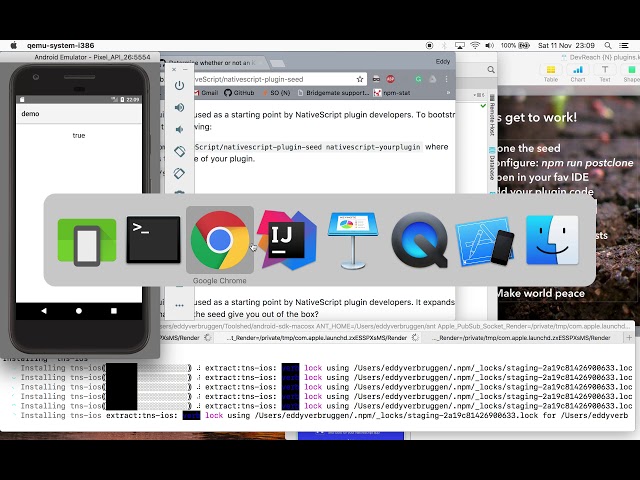 How to create a NativeScript plugin with the official seed