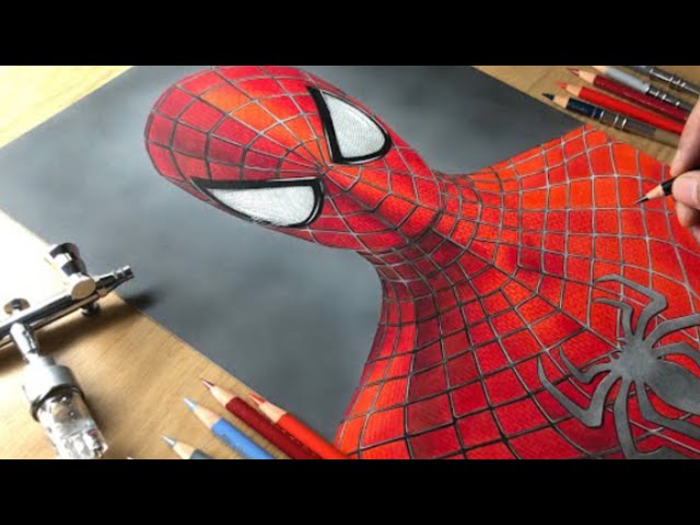 Drawing of Spider-man || Colouring Art Timelapse