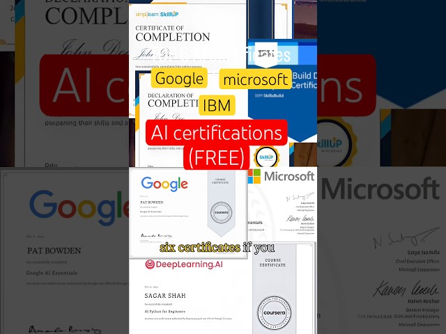 Microsoft Free AI certifications || Google certificates free || free Ai certificates #viral #foryou