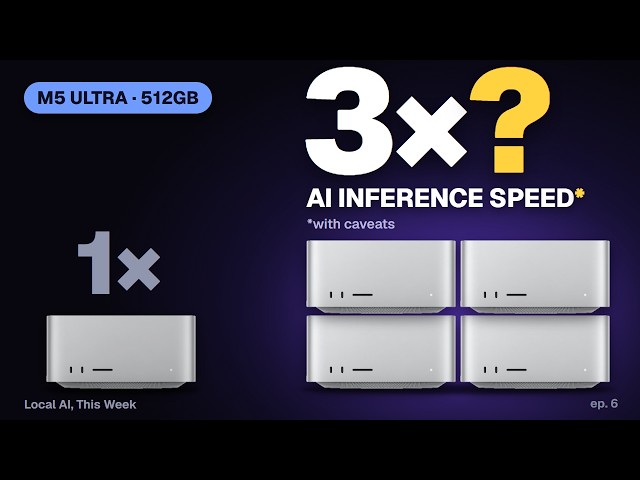 Are 4x M5 Ultra Mac Studios faster at AI than 1?