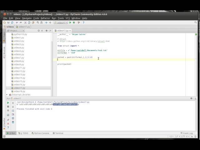 Python 17 -  Working with Structs
