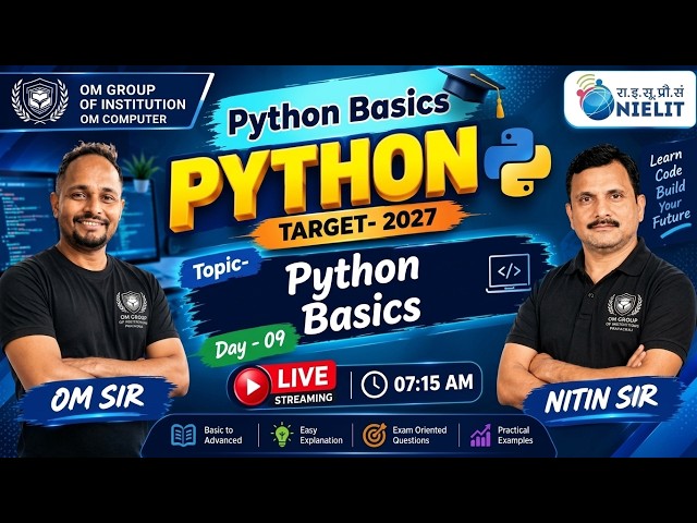 #python Python Basics | O Level | Day-09 By NItin Sir
