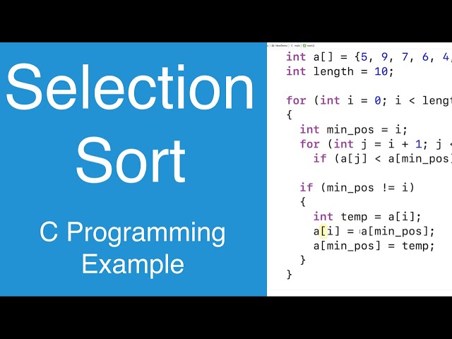 Selection Sort | C Programming Example