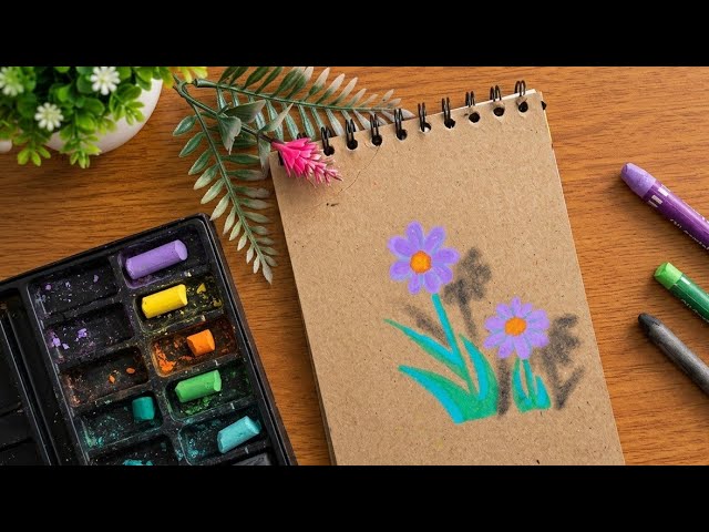 Easy Flower Drawing with Oil Pastels | Step by Step Pastel Art Tutorial for Beginners