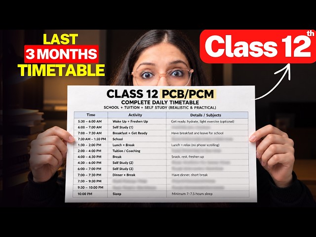 *Best Timetable* You'll ever have for Class 12 Board Exam 2027 to Score 99% 🔥| Ekta Soni