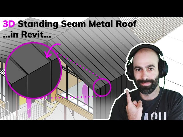 Revit Tutorial - 3D Standing Seam Metal Roof in 6 Minutes!