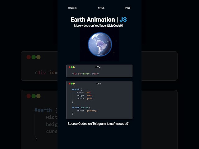 I Created a Realistic 3D Earth With Code 🌍 #coding #javascriptproject