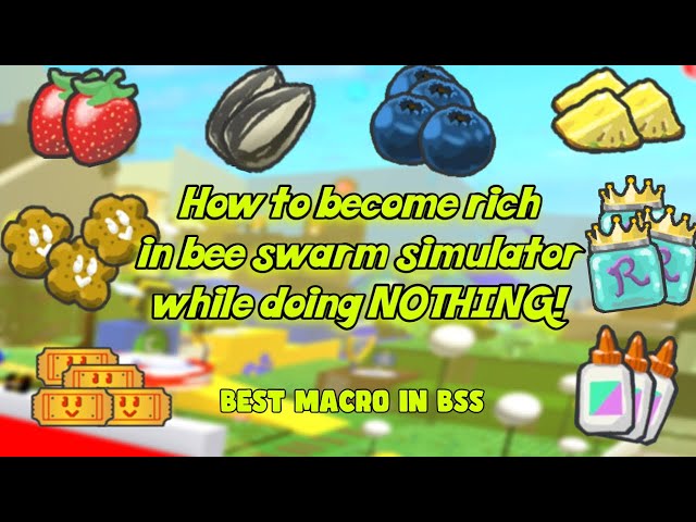 🐝 How to become rich in Bee Swarm Simulator! By doing nothing! 🐝 (Best macro ever!)