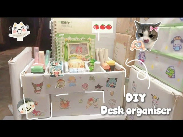 DIY desk organizer 🌱💭⭐|| easy!!! | Nusrat 😝💗|| & don't forget to sub ✌🏻😭