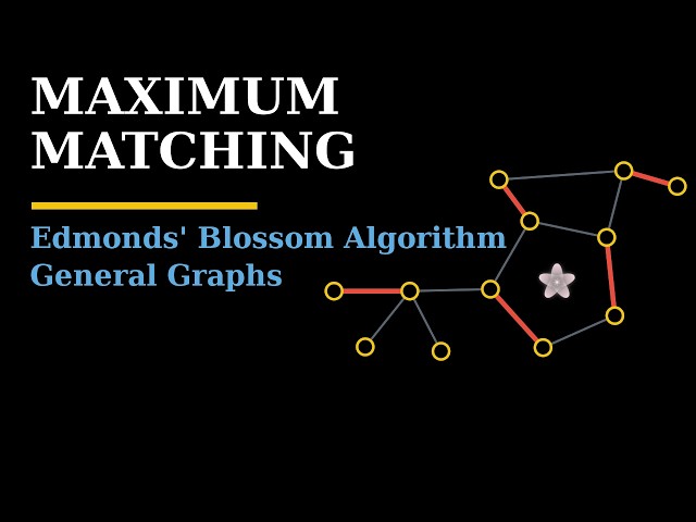 Maximum Matching in General Graphs: Edmonds' Blossom Algorithm — Visualized in 12 Minutes