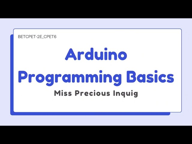 Arduino Basic Programming Introduction