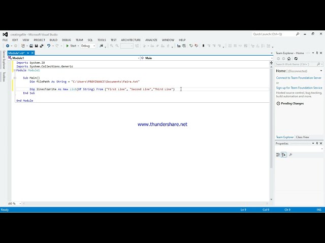 VB.NET - Files Part 1  Writing into a file