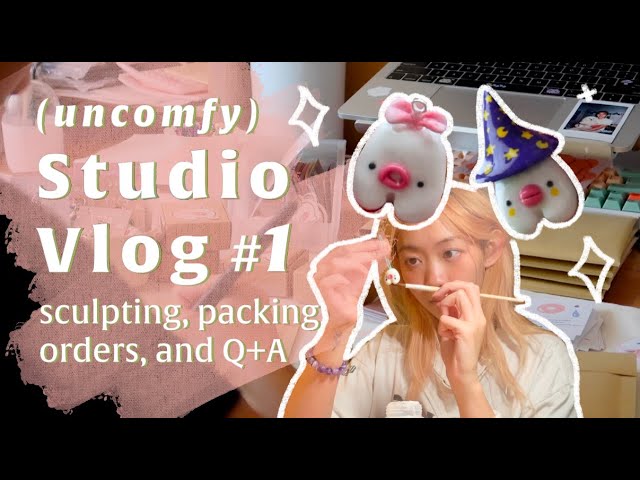 Cozy Artist Vlog 01 ✿ sculpting, packing, + small business Q&A ✿ Small Business | Studio Vlog