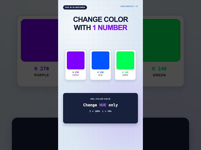 Change CSS Colors by Editing One HSL Number