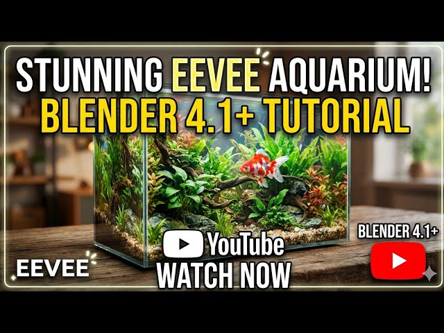 How to Create a Realistic Aquarium in Blender Eevee #blender #aquarium #fishtank #blendertutorial 