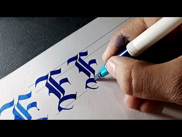 Gothic LETTER F | Gothic Calligraphy Alphabets | Learn Gothic Calligraphy 