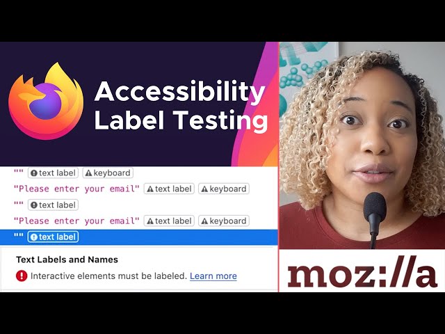 Test for Text Label Issues using the Firefox Accessibility Inspector
