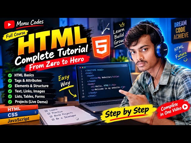 complete HTML in Hindi  |  💻HTML Introduction + Basic Tags | HTML Tutorial in Hindi