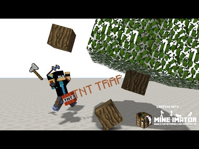 Exploding TNT Tree Trap: Minecraft Redstone Tutorial.