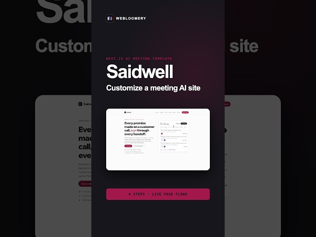 Customize a Next.js AI Meeting Website Template in 4 Steps | Saidwell #Shorts