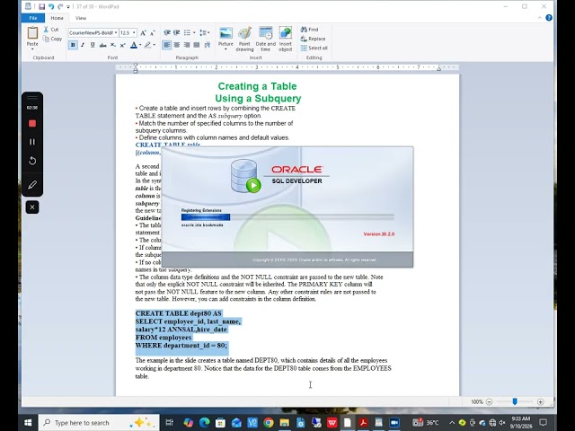 Oracle Tutorial # 37 of 50 for beginners