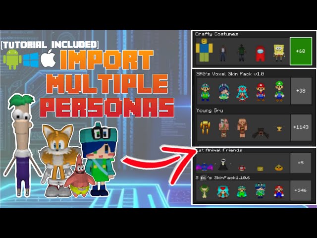 (2026) HOW TO IMPORT MULTIPLE PERSONAS IN MINECRAFT BEDROCK with 2000+ 5D SKINS
