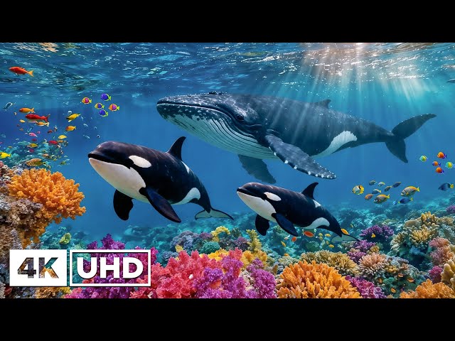 AQUARIUM 4K (ULTRA HD) - Beautiful Fish Swimming & Colorful Sea Life for Deep Sleep Music