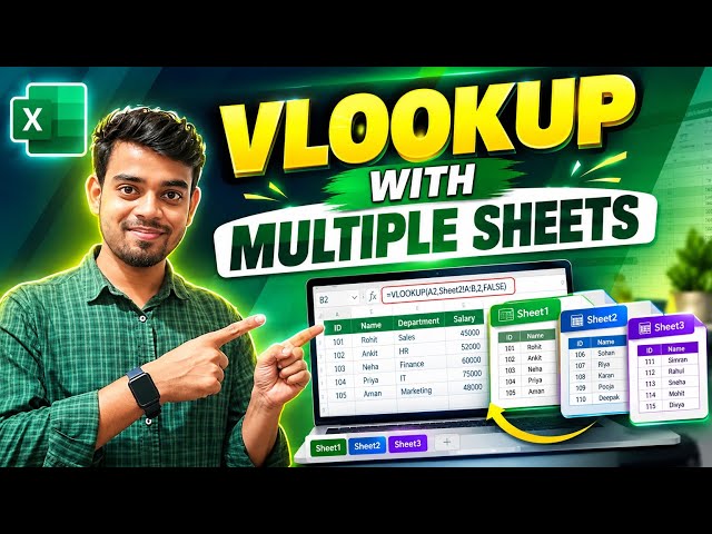 VLOOKUP with Multiple Sheets in Excel | VLOOKUP Tutorial for Beginners