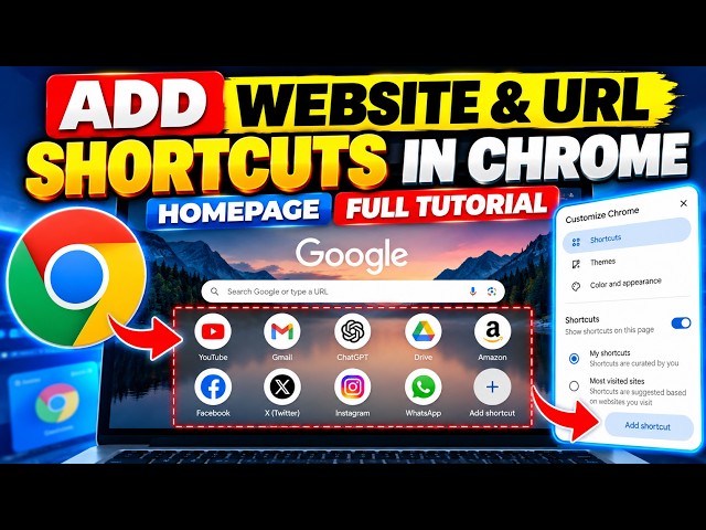 How to Add Shortcuts of Website and URLs in Google Chrome Homepage Full Tutorial