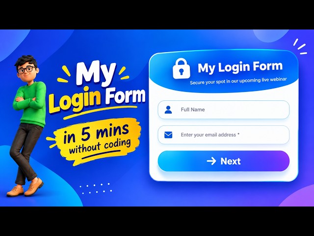 Login Form in 5 Minutes WITHOUT Coding 😱 | Easy & Modern Login Form | Code With Mahesh