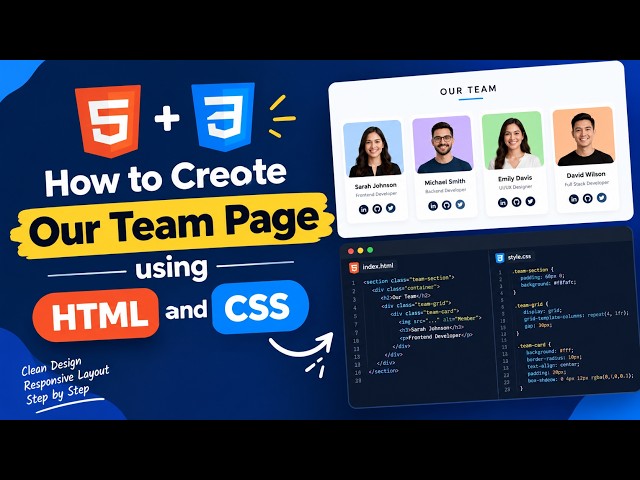 How to create Our Team page using HTML and CSS