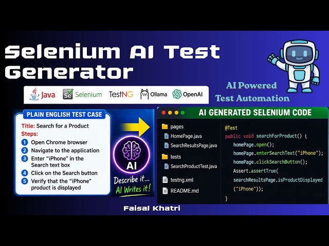 Selenium AI Test Generator | Generate Selenium Java Automation Code Using AI from Plain English