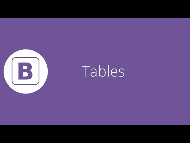 Bootstrap tutorial 9 - Tables